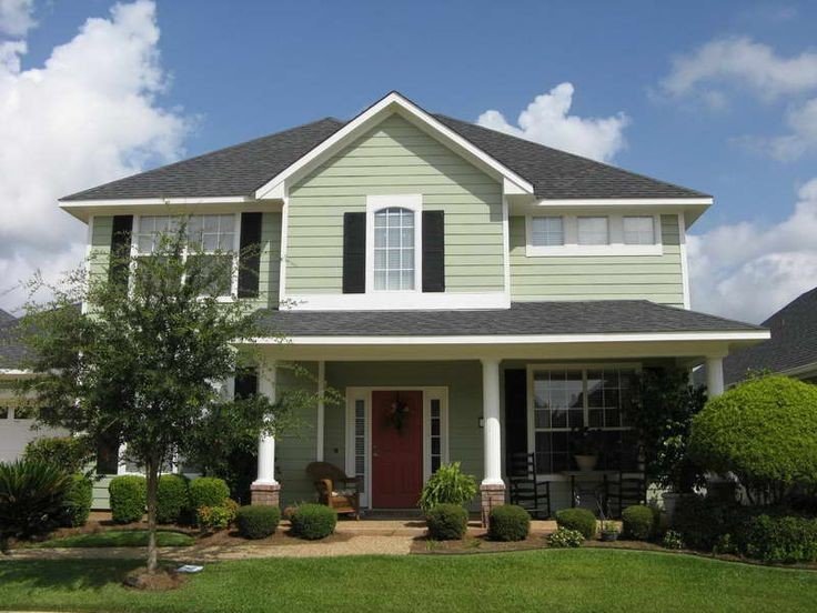 house exterior color combination : Green shade