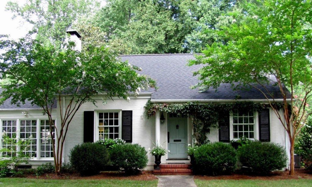 Blue and white exterior color combination