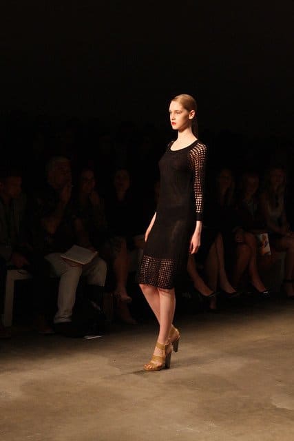 Black outfit on the fashion show