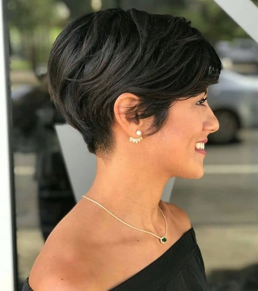 Thick hair short pixie with tapered back