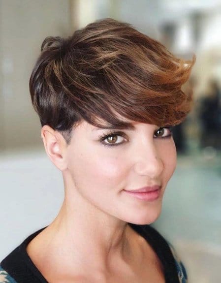 Sleeked Down Pixie with Texturing for thick hair women