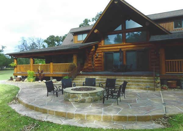 Wooden house with Concrete Floor