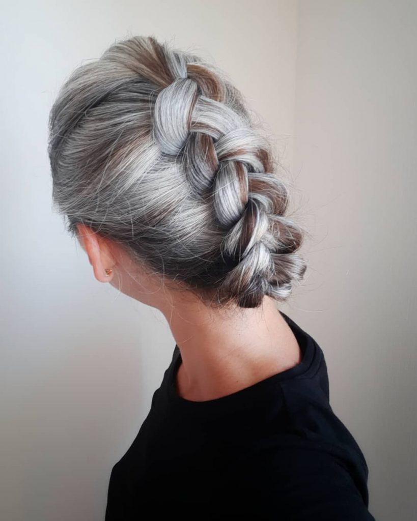 Salt and Pepper Hair Updo