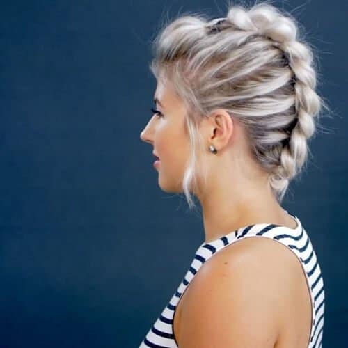Faux Hawk Braid with dark root