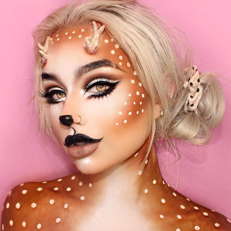 Halloween Hairstyles with animal make up
