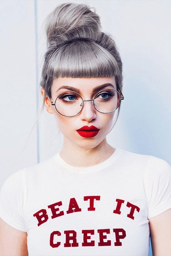 Funky Buns with Baby Bangs