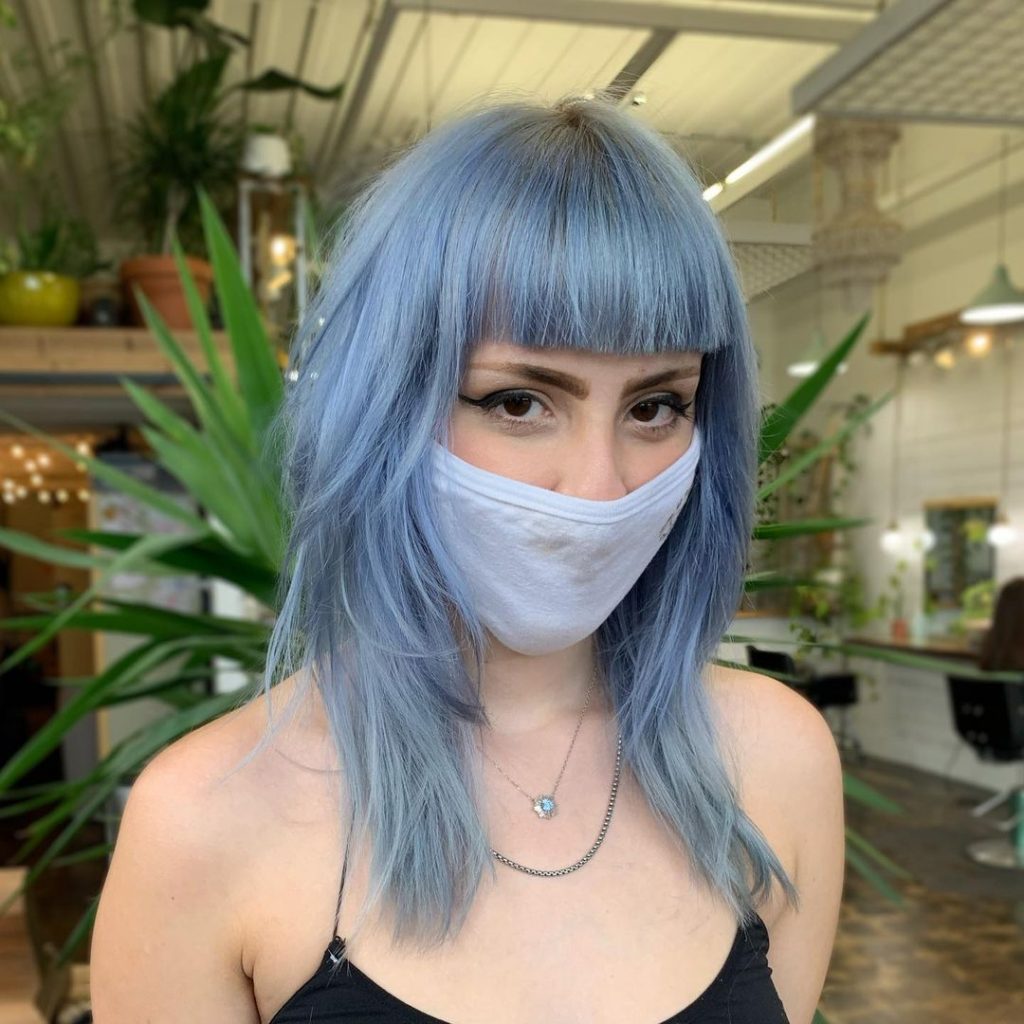 short bangs long hair