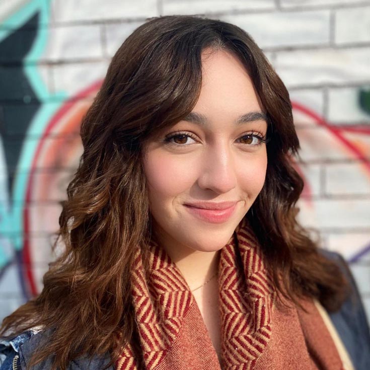 Brown long hair with Curtain Bangs