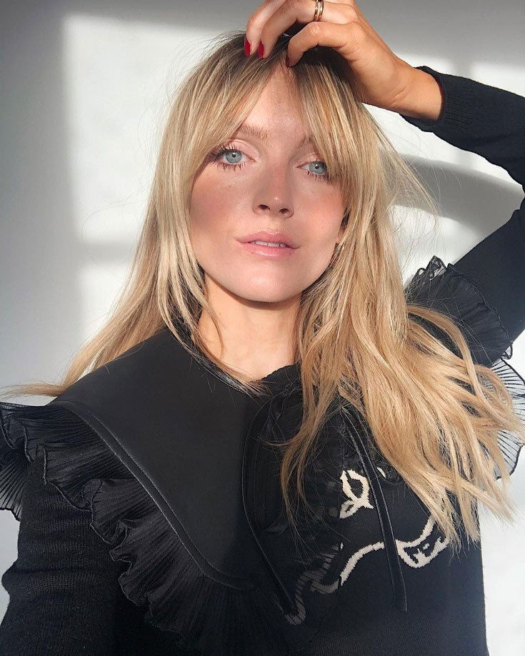 Blonde Blunt Bangs