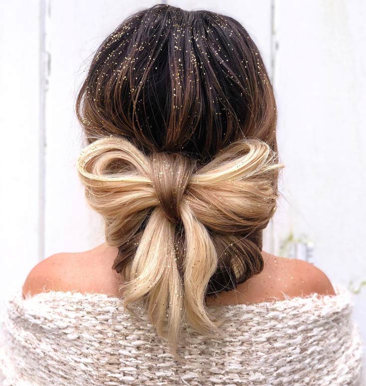 Gift Bow bun party hair