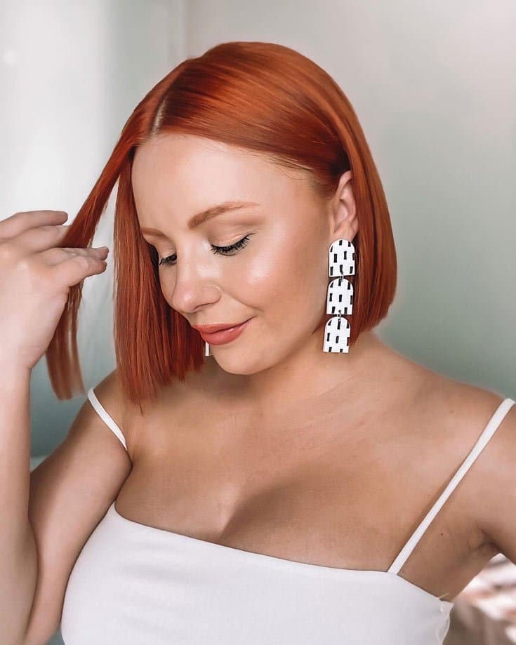 Red Short Straight Haircut