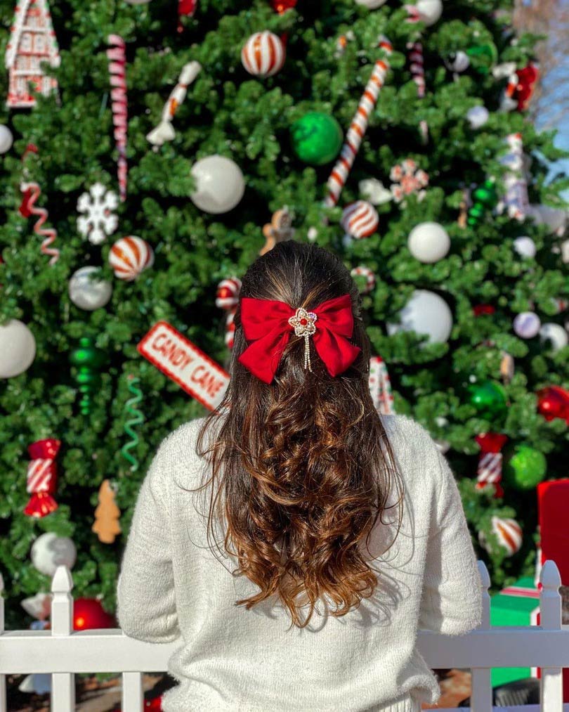 Red Ribbon Bow Hairstyle