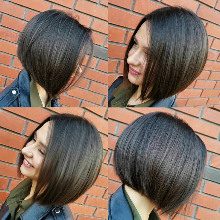 Black hair with Blunt A-Line Bob