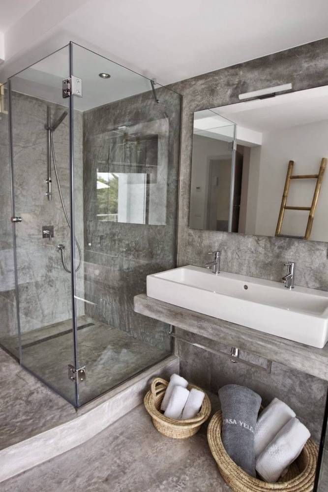 Minimalist concrete bathroom