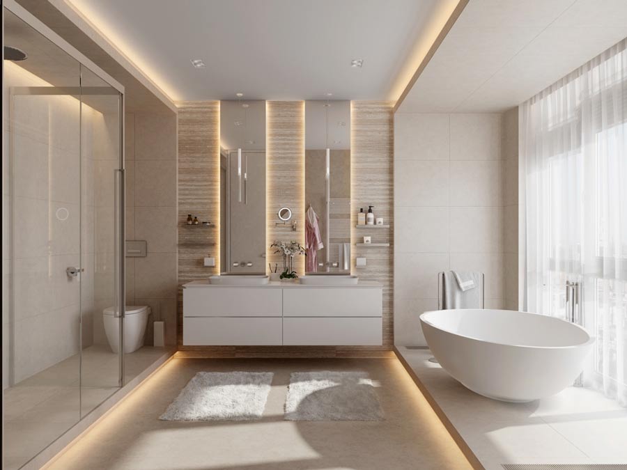 Minimalist bathroom lighting