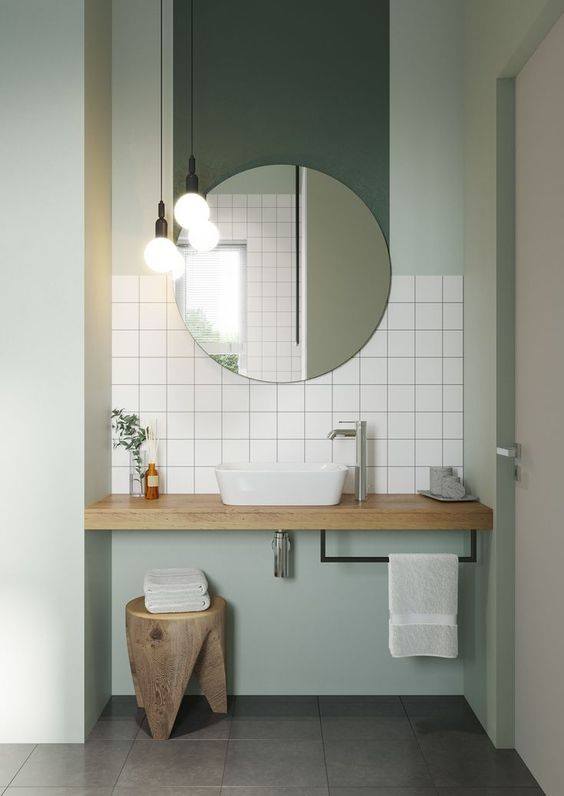 Pastel color bathroom
