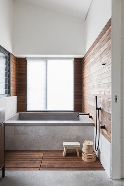Japanese style minimalist bathroom