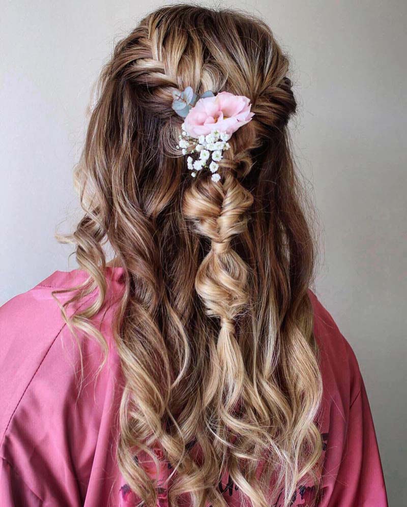 A Blond Bubble Braid Hairstyle
