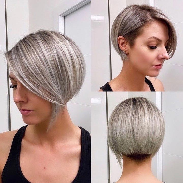 Inverted Bob and Long Feathered Bangs