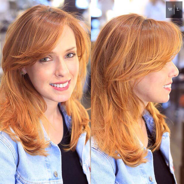Long Feather Bangs with Flipped Ends