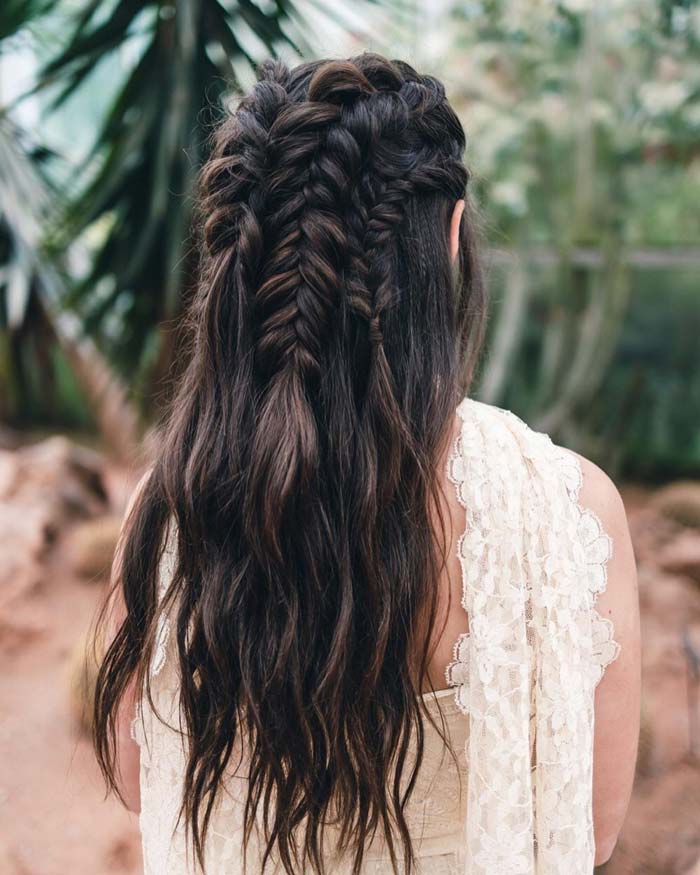 Triple Chunky Fishtail Braids Style