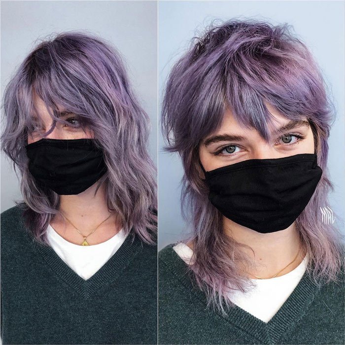 Feathered Bangs on Cool Shag