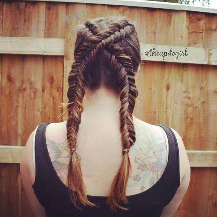 Cross Fishtail Braids
