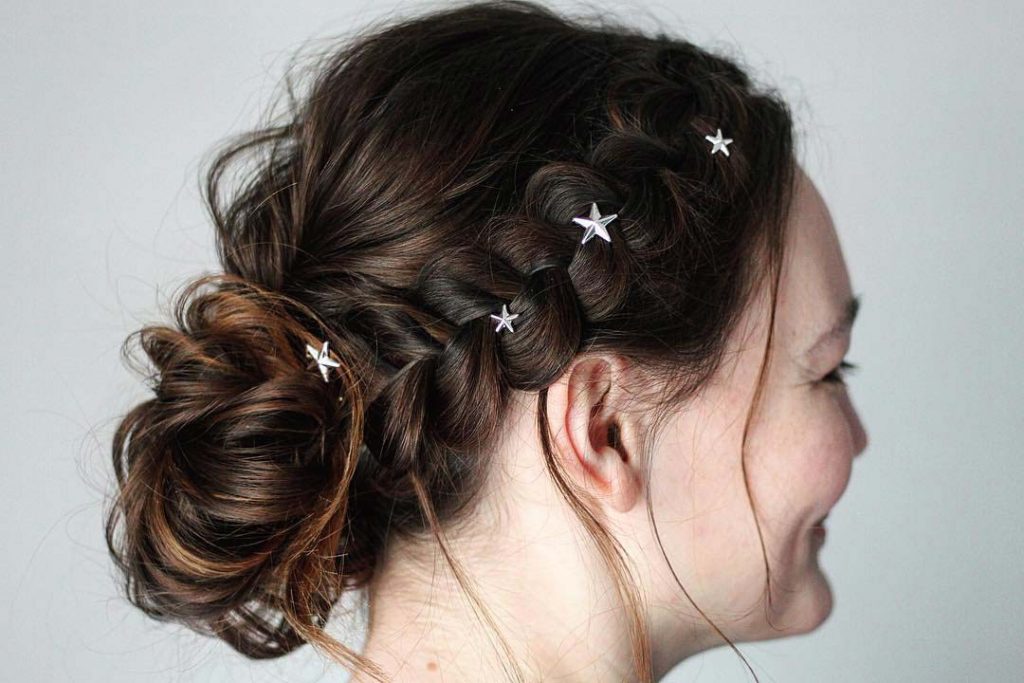 French Braids in a Bun