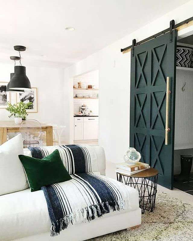 Room with playful sliding door