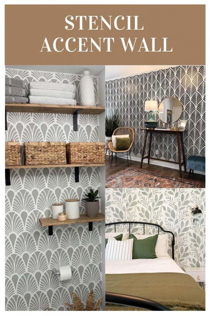 Stencil Accent Wall Bedroom Wallpaper