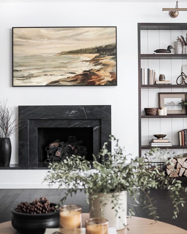 shiplap board Behind the shelves