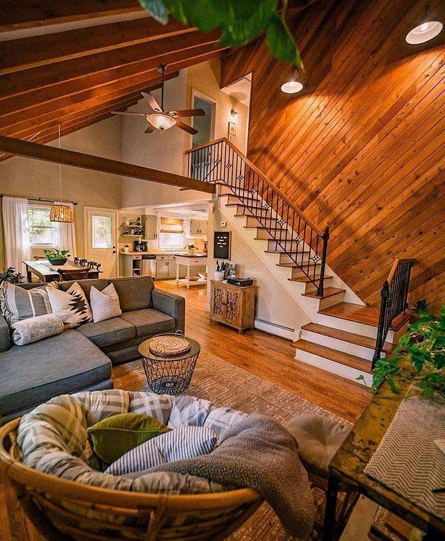 Diagonal Shiplap Accent Wall Idea For Living Room