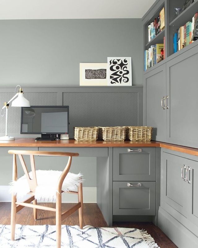 stylish grey working room