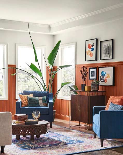 Orange and White Wall Color Combination
