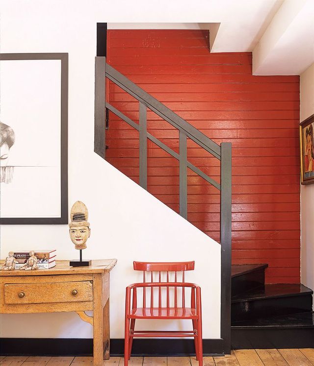 Red Shiplap wall