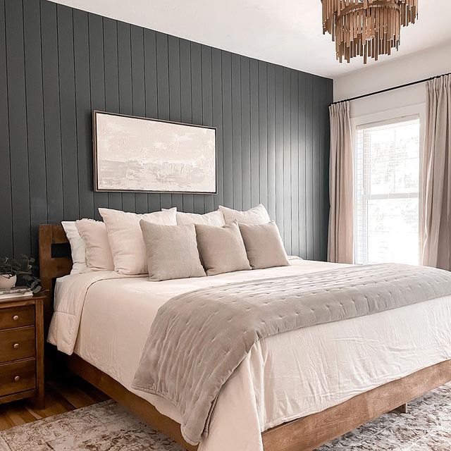 Black accent Wall for a Headboard
