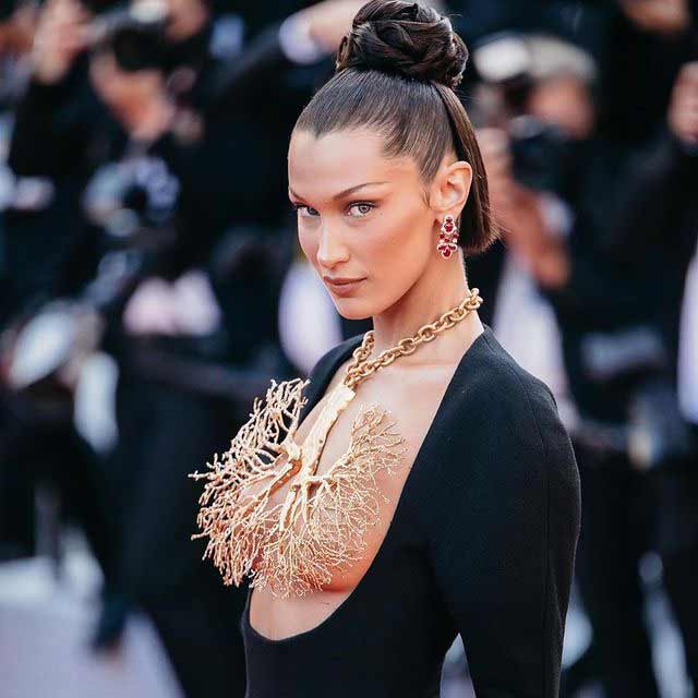 Bella Hadid with Her top knot - Red carpet style