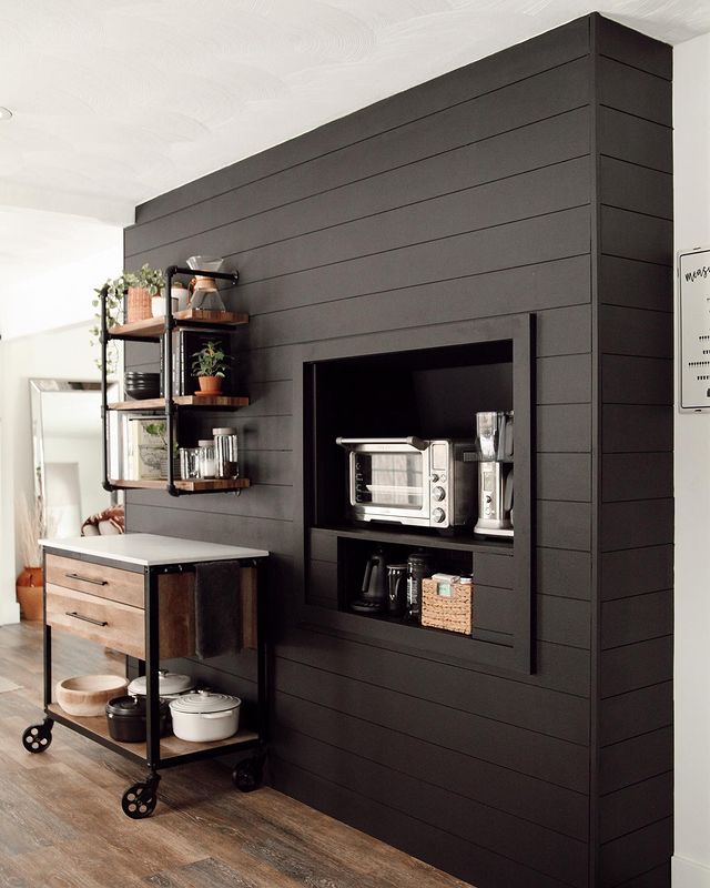 Black shiplap wall color