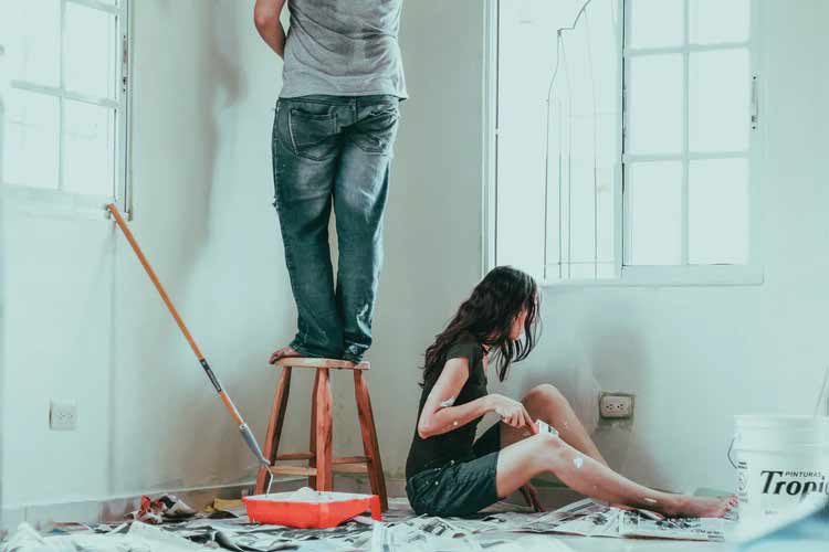 Home improvement - painting wall