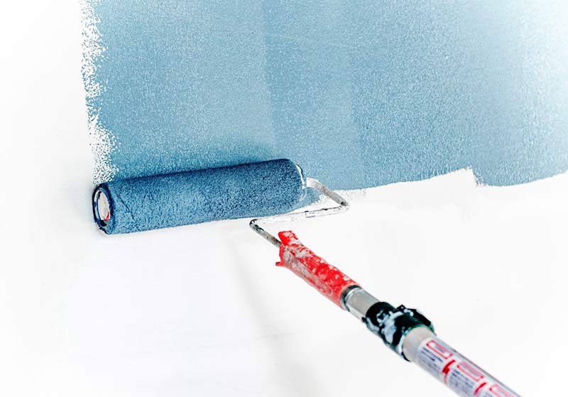Blue color wall painting