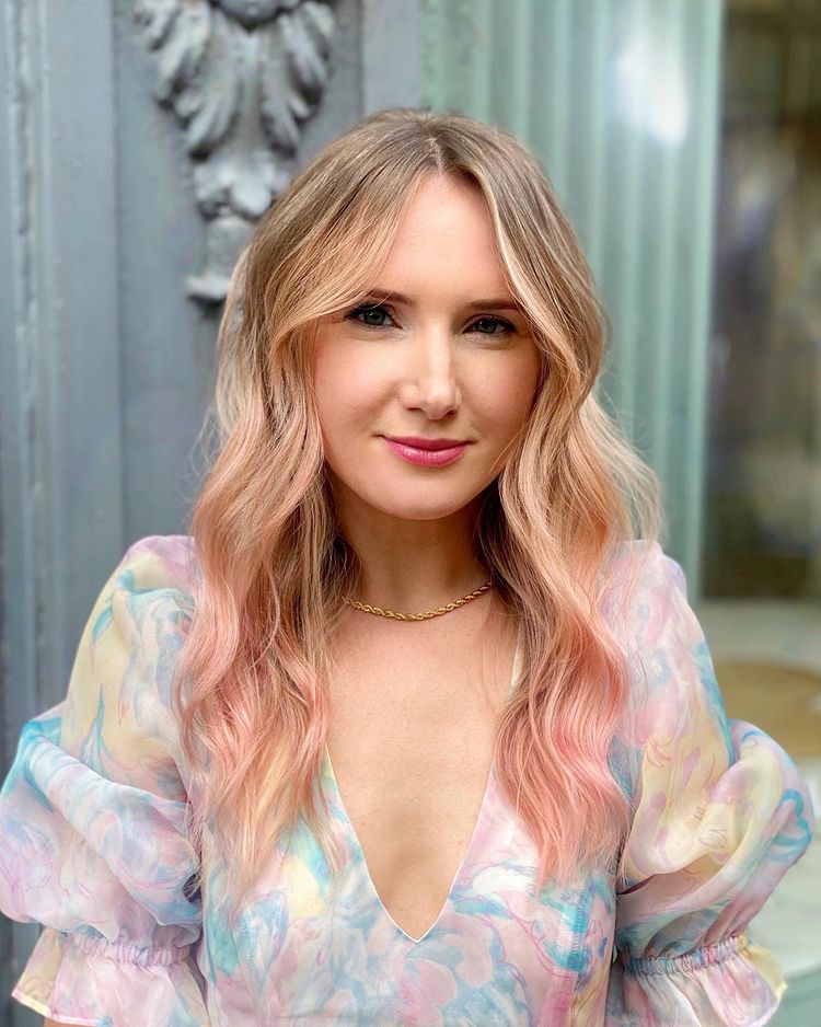 Pretty Pink Blonde hair color