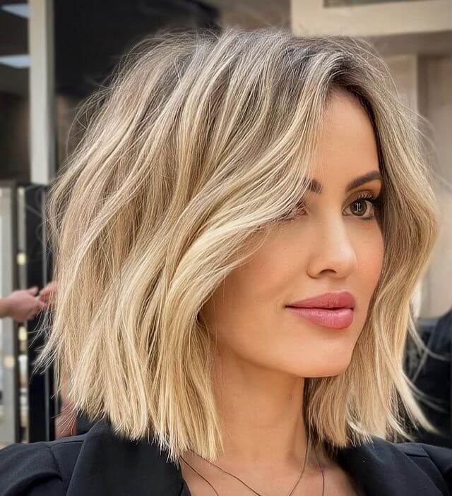 Collarbone Cut with Soft Waves