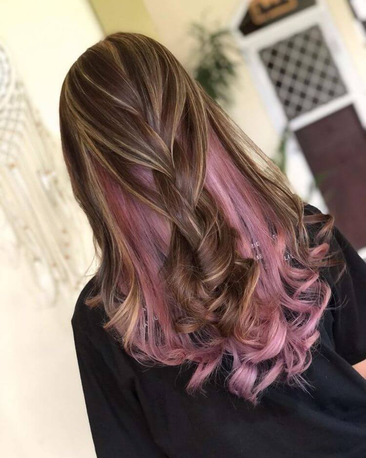 Ash Purple Peekaboo Hair