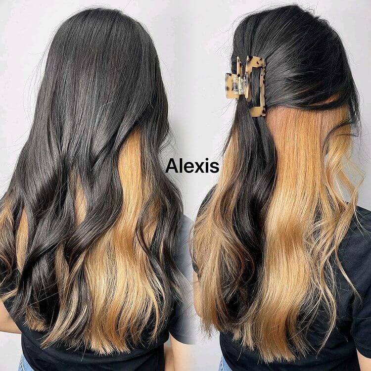 Blond Under Dye on Dark Hair
