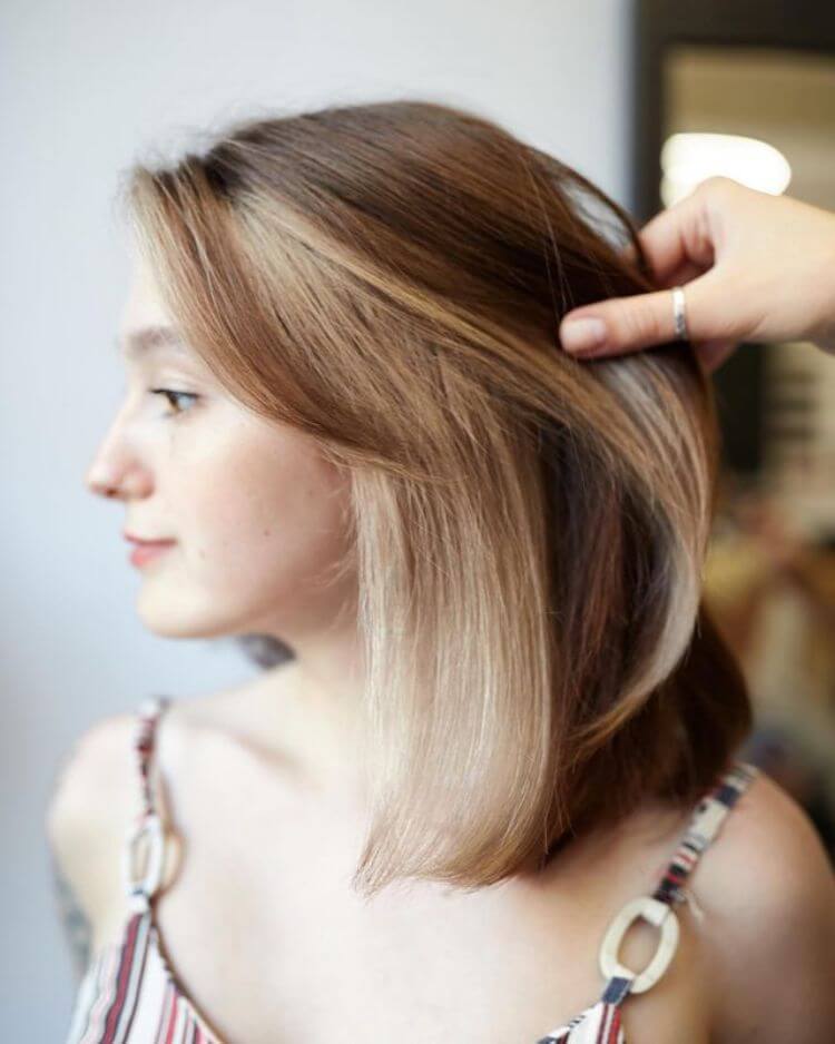 short hair underlayer hair color