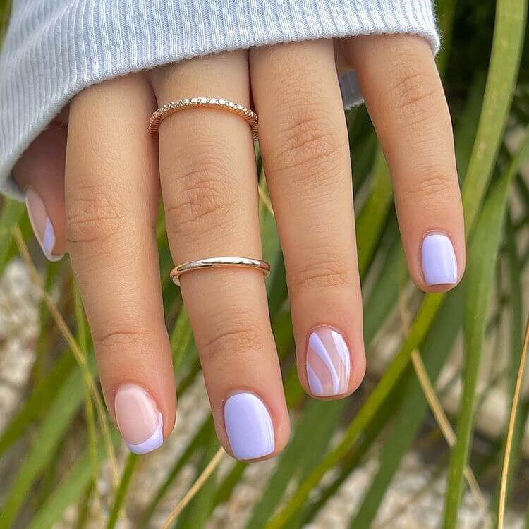 Pastel Lavender Shade Nails