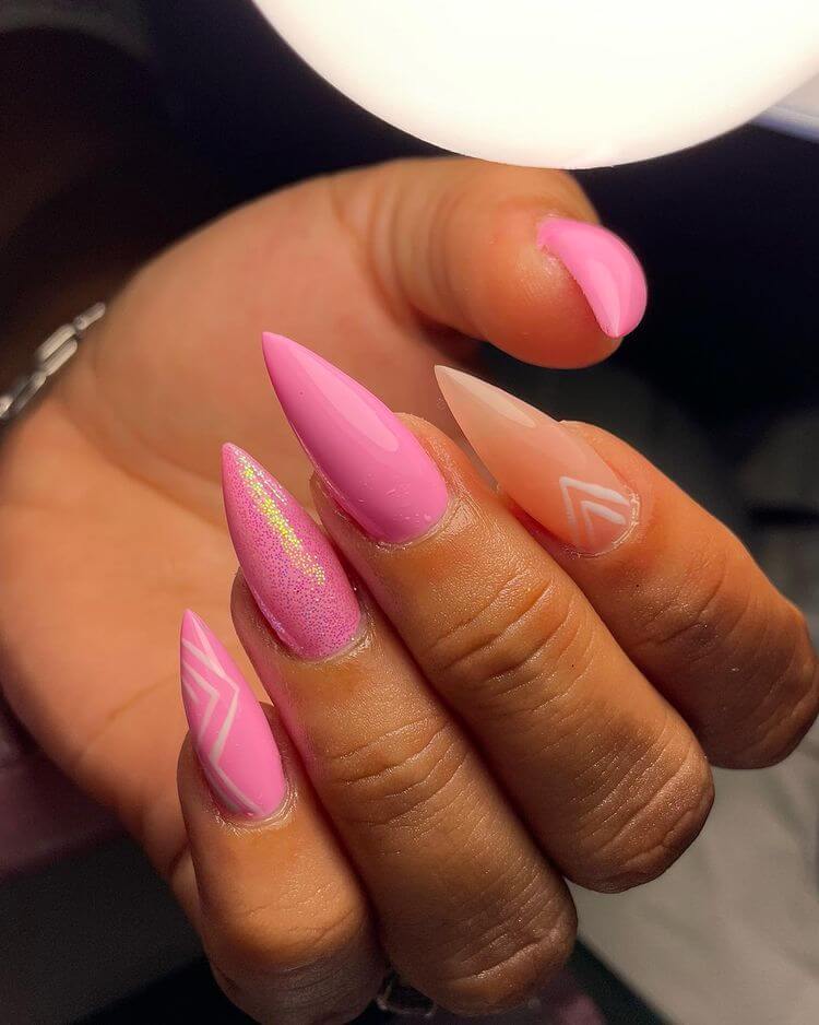 Pink Pastel Stiletto Nails