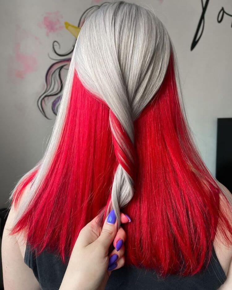 red hair under blonde hair