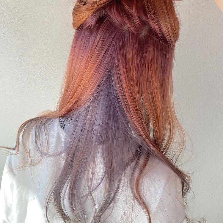 Silver Under Hair Dye on Rose Gold 