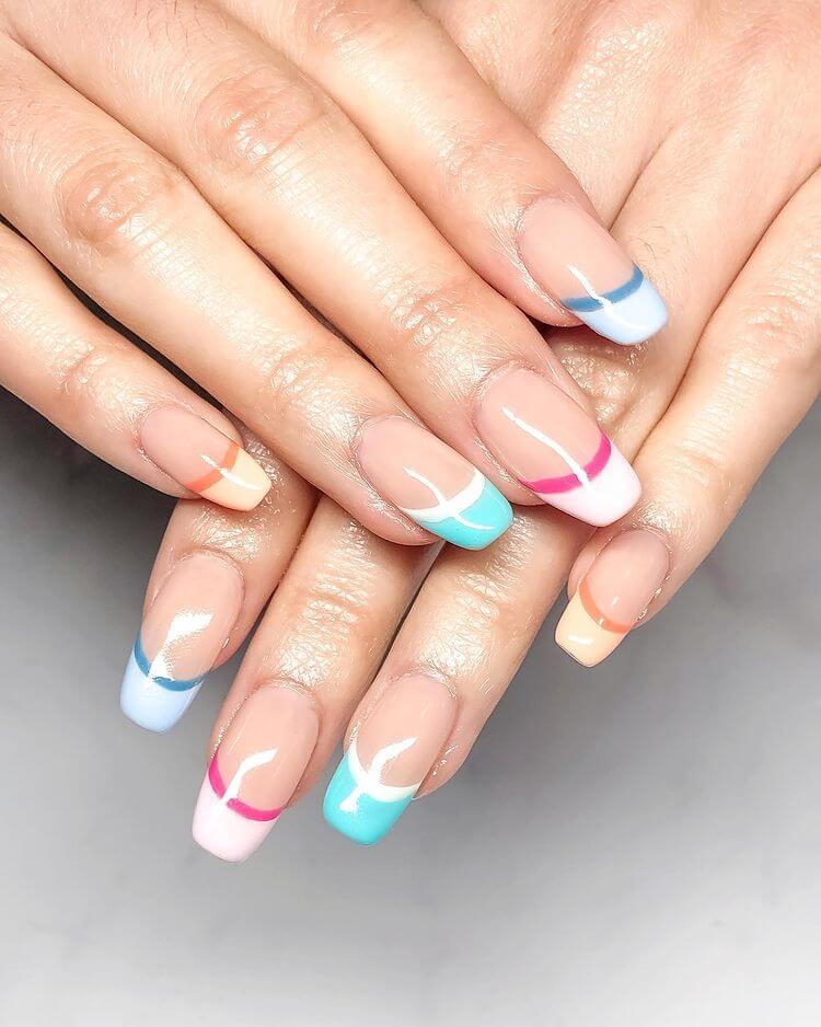 Two-toned Pastel French Tips